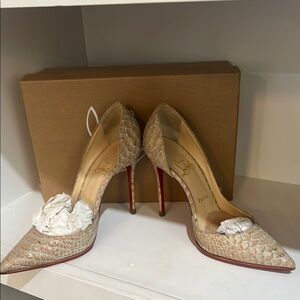 Christian Louboutin Cream and Red High Heels